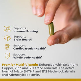 Premier Research Labs Multivitamines Végétales 120 Capsules sur une table
