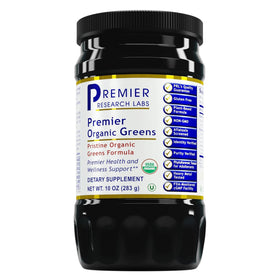 Premier Research Labs Premier Organic Greens poudre de super aliments 349g vue de face