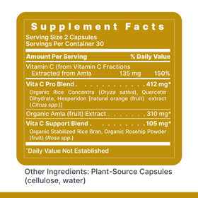 Premier Research Labs Vitamine C capsules avec étiquette et ingrédients