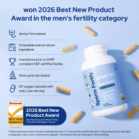 Premom Sperm Fortify capsules végétales à l'intérieur du flacon