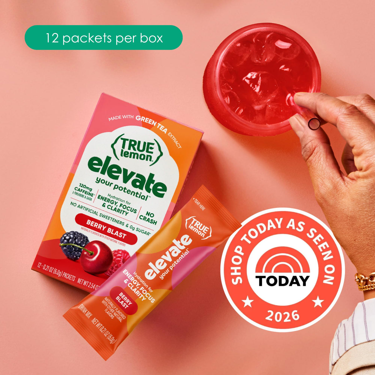 Préparation d'une boisson avec True Lemon support Berry Blast