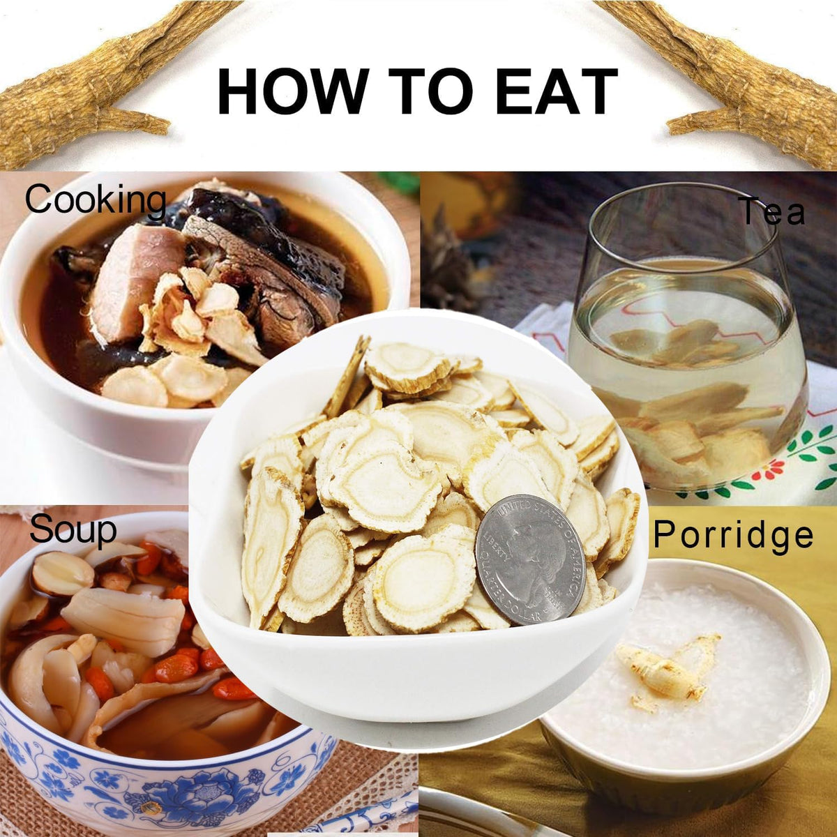 Préparation d'une infusion avec des tranches de ginseng DABC OAK LAND