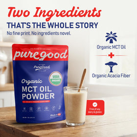 Préparation de café avec PureGood Poudre d'Huile MCT Bio