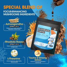 Préparation de la poudre de café aux champignons B BEWORTHS dans un smoothie
