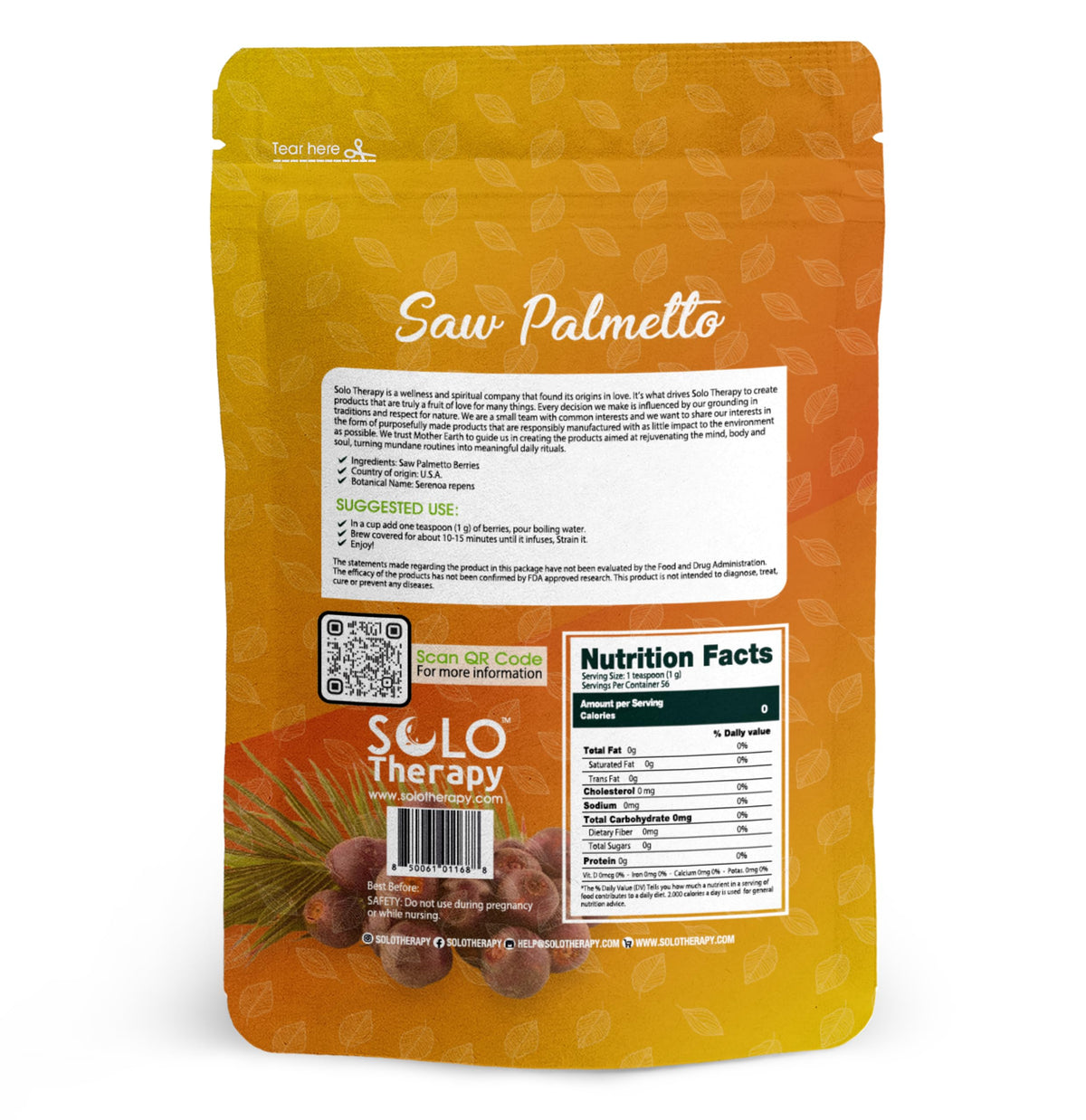 Préparation de thé avec des baies de Saw Palmetto