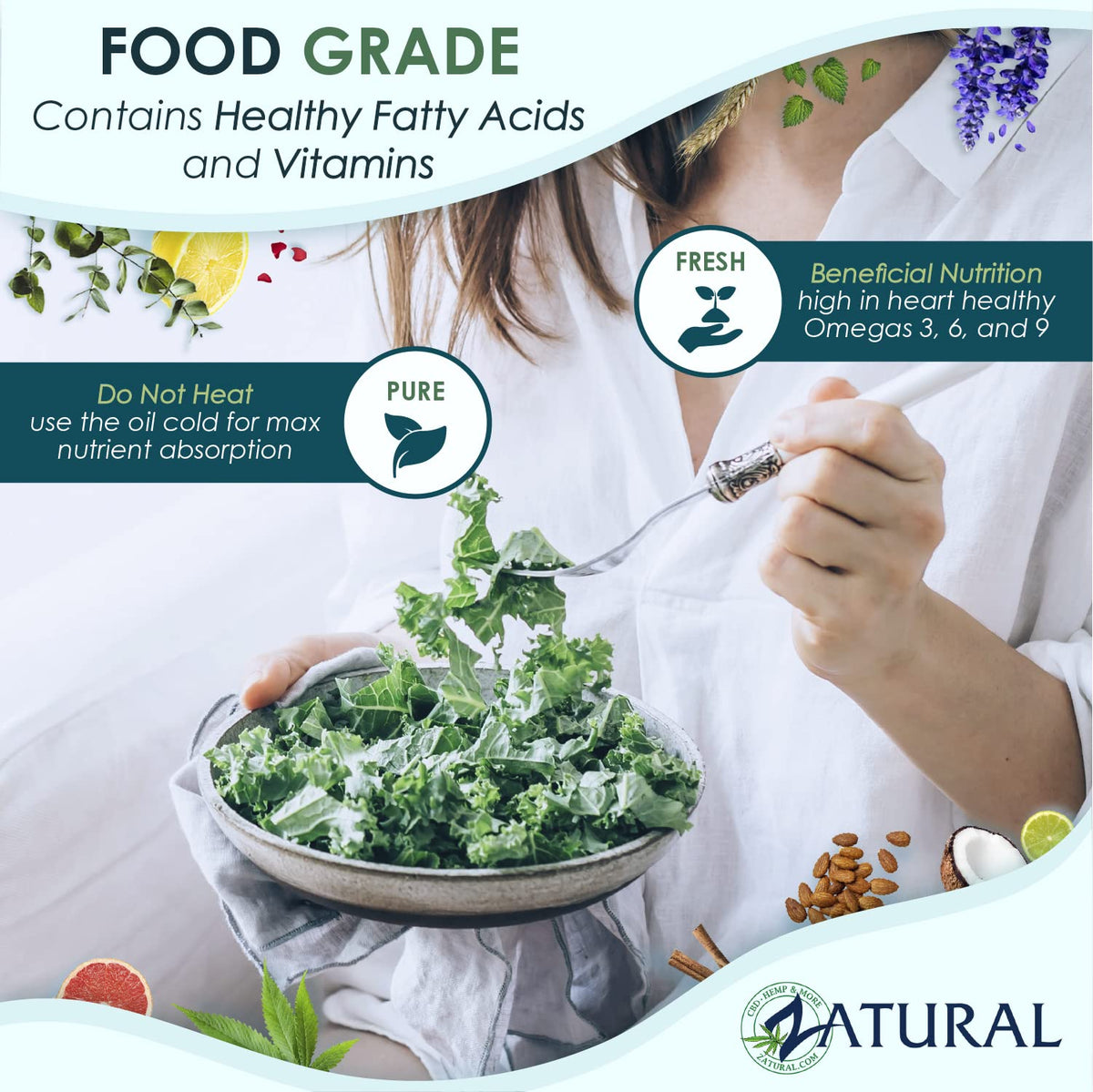 Préparation de vinaigrette avec huile de lin Zatural