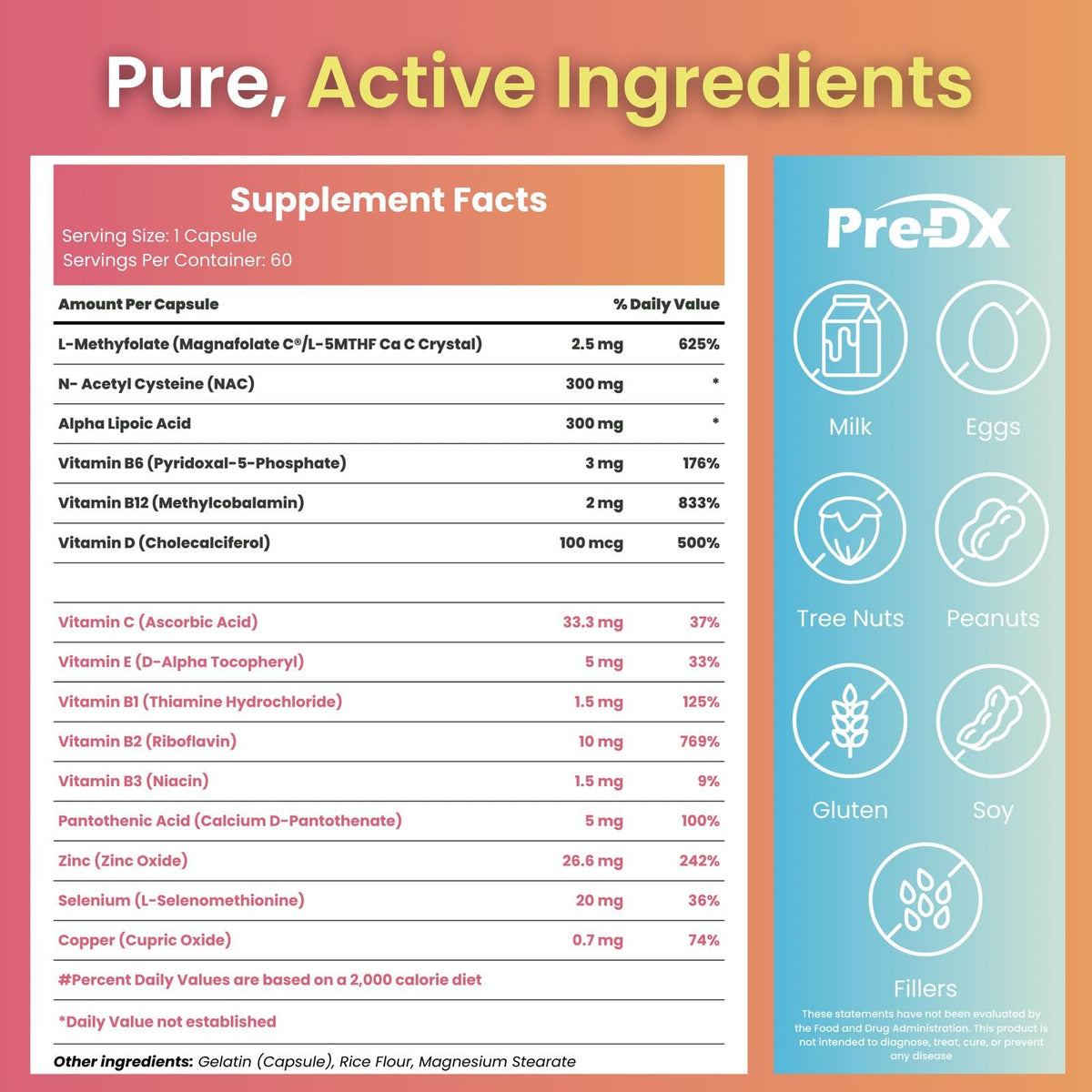 Préparation des capsules Pre-DX Complément Alimentaire