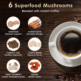 Préparation du Café aux Champignons Balincer dans une tasse