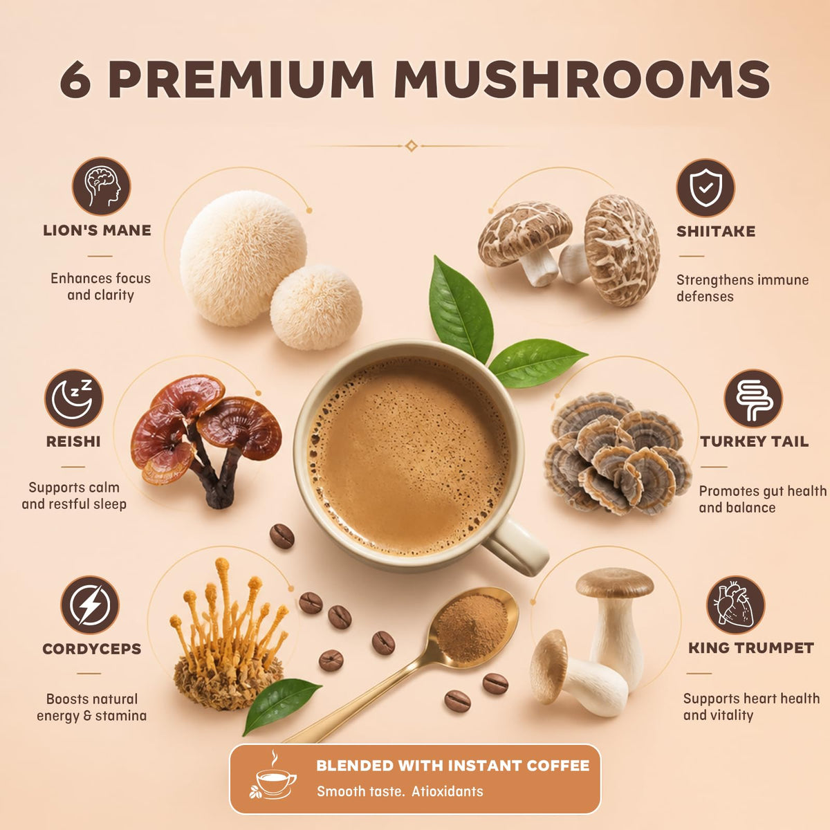 Préparation du café aux champignons Balincer dans une tasse