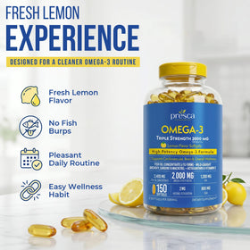 Presca Huile de Poisson Omega 3 2400mg avec ingrédients