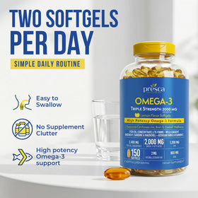 Presca Huile de Poisson Omega 3 2400mg gélules en présentation