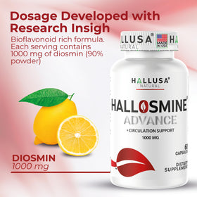 Présentation de 60 capsules de diosmine Hallusa Natural