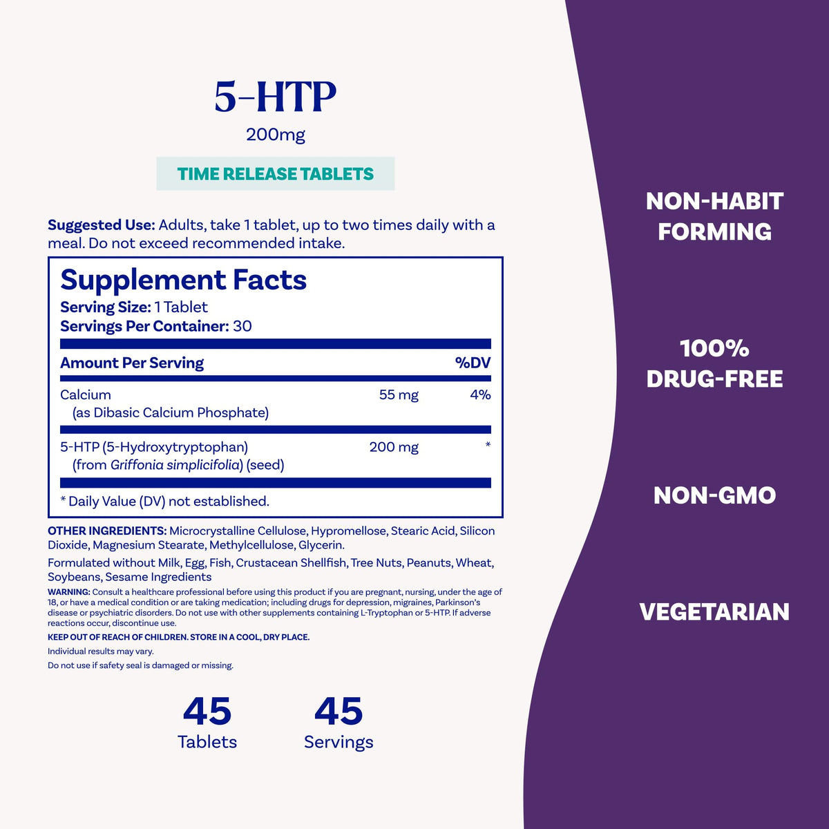 Présentation de Natrol 5-HTP 200 mg en mode de vie actif