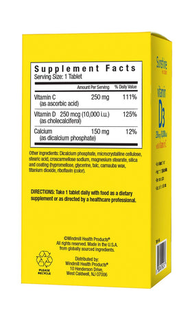Présentation de Sunshine Vitamine D 10 000 UI sur fond neutre