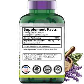Présentation des capsules de Basilic Sacré tnvitamins