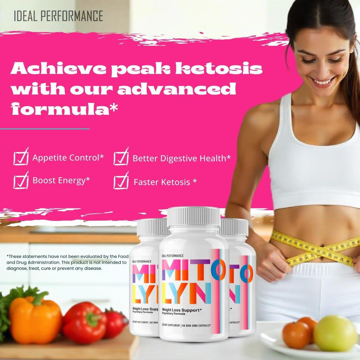Présentation des capsules Mitolyn d'IDEAL PERFORMANCE en gros plan