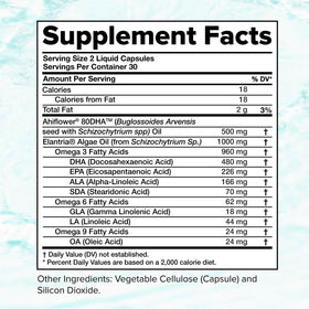 Présentation des capsules Omega 3 Végétal sur fond blanc