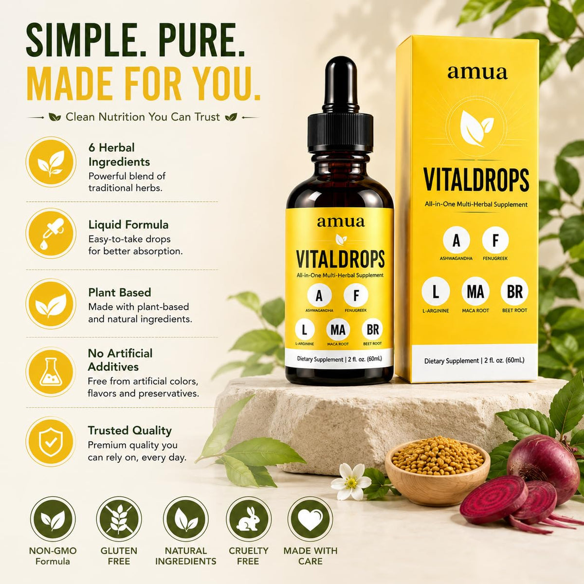 Présentation des Vitaldrops natocore sur une table