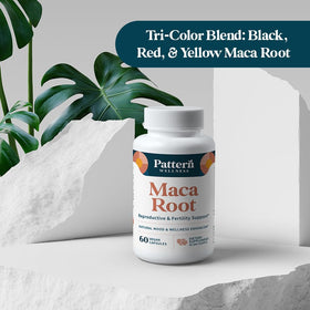 Présentation du flacon de Maca avec étiquette visible