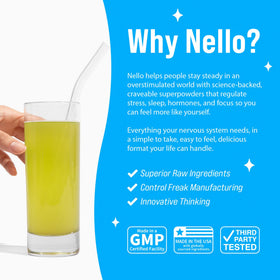 Présentation du produit Nello Supercalm sur une table