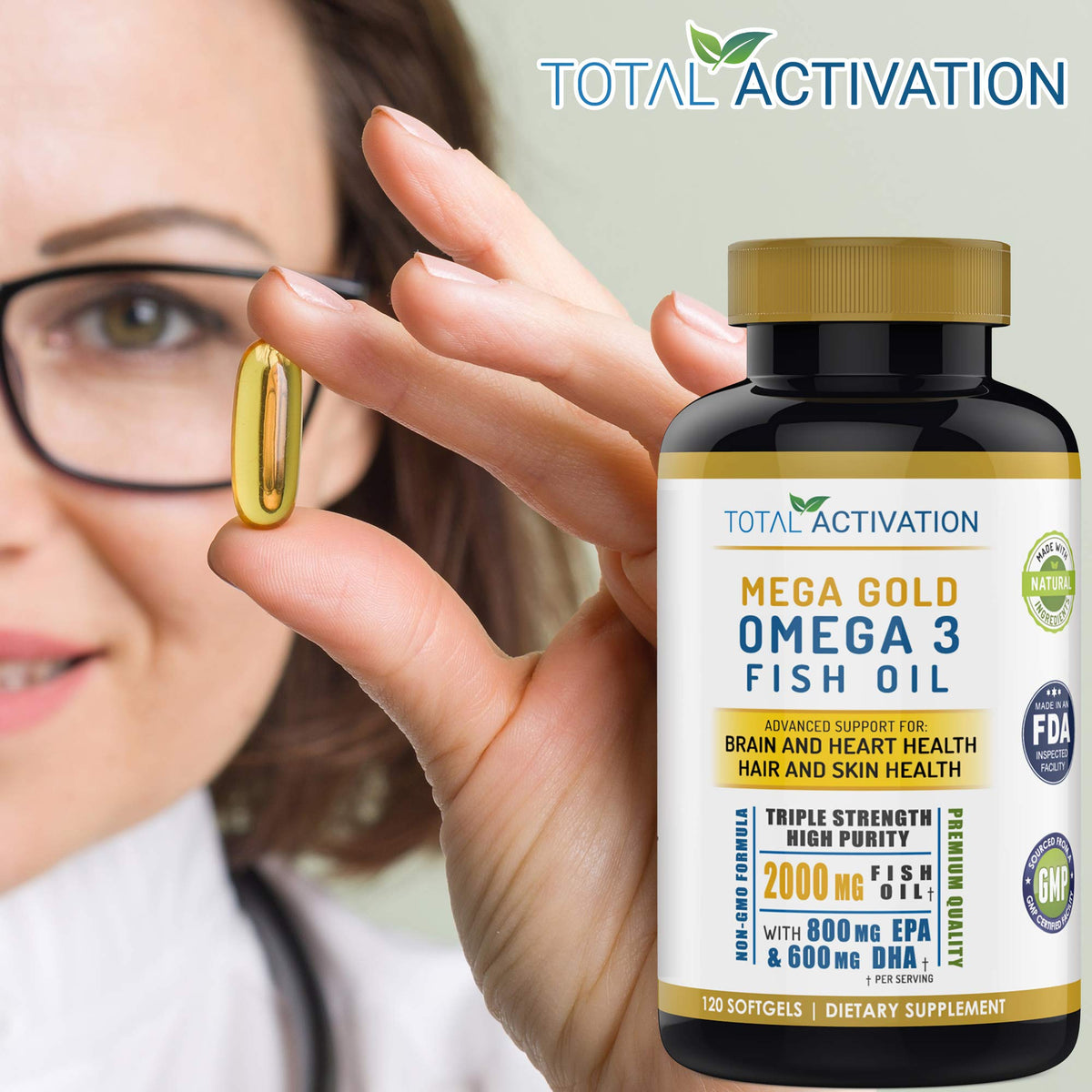 Présentation du produit Total Activation Omega 3 sur table