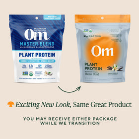 Présentation du sachet de protéine à la vanille OM MUSHROOM SUPERFOOD