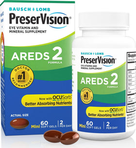 PreserVision 60 gélules molles de lutéine et zéaxanthine vue avant