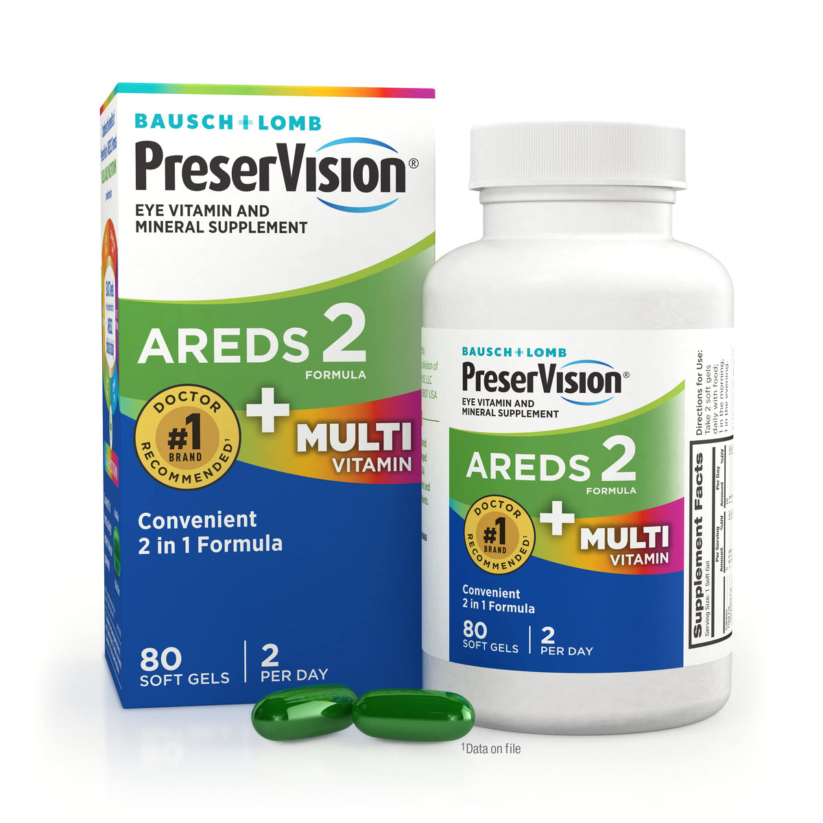 PreserVision AREDS 2 80 gélules, vue avant du produit