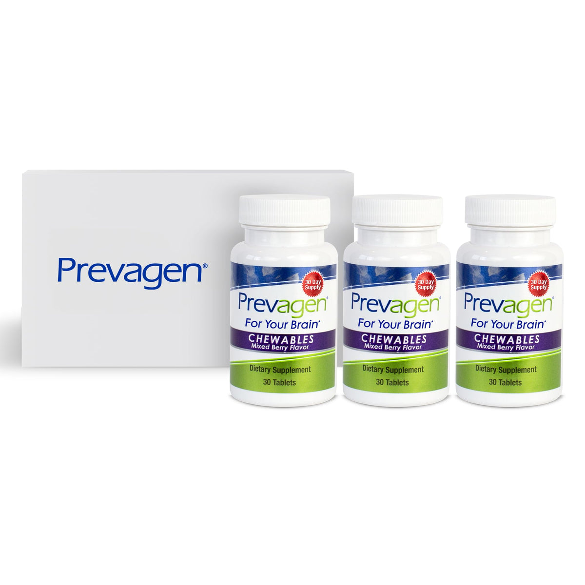 Prevagen 3-pack de comprimés à croquer aux fruits rouges vue de face