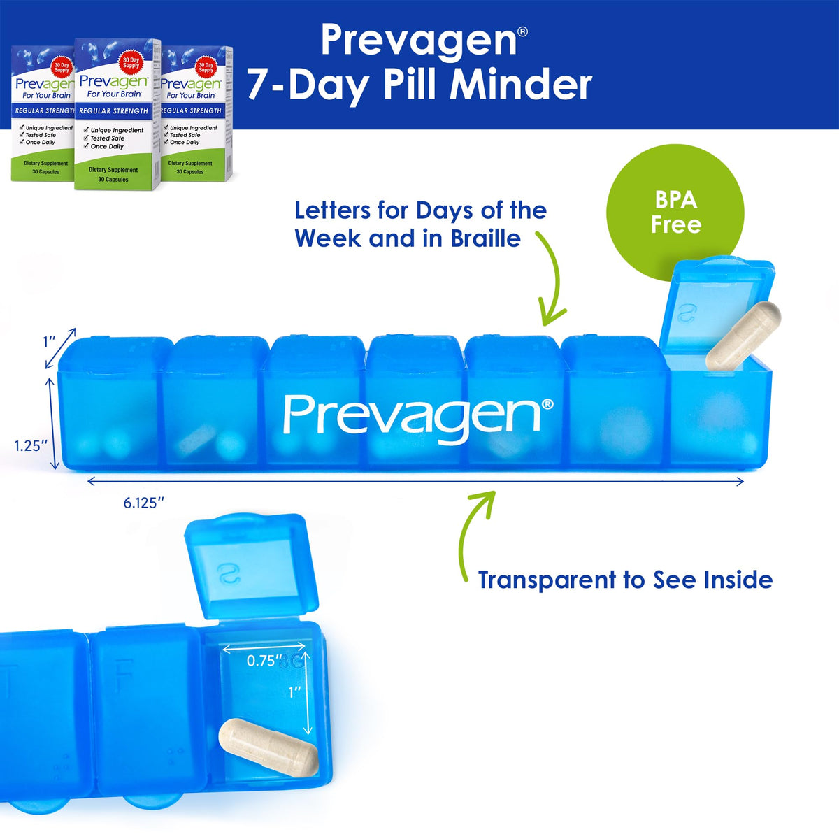 Prevagen capsules faciles à avaler, vue de face