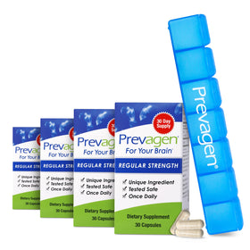 Prevagen Complément Alimentaire 30 Capsules avant avec pilulier inclus