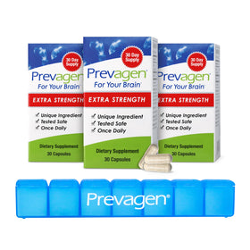 Prevagen Extra Fort 30 capsules vue avant avec pilulier