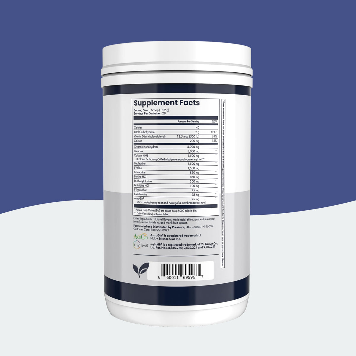 Previnex Muscle Health Plus poudre cerise dans son emballage