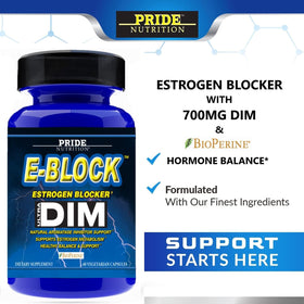 Pride Nutrition E-Block DIM 700mg capsules sur une table