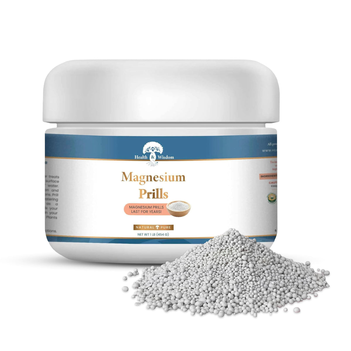 Prills de Magnésium Health and Wisdom 522g en vue de face