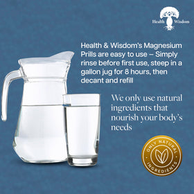Prills de Magnésium Health and Wisdom dans un récipient