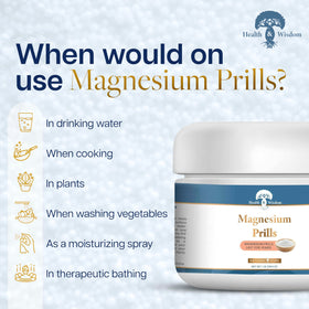 Prills de Magnésium Health and Wisdom en utilisation dans l'eau