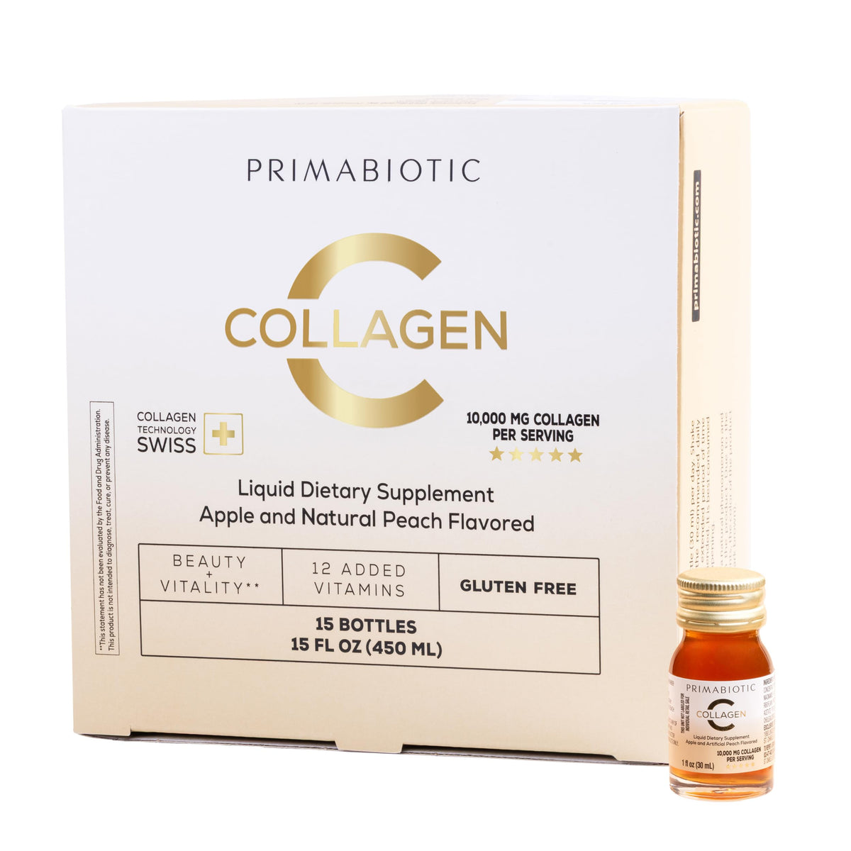 PRIMABIOTIC Collagène Liquide 450 ml en bouteille en verre