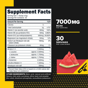 Primaforce BCAA Poudre Pastèque vue arrière avec informations nutritionnelles