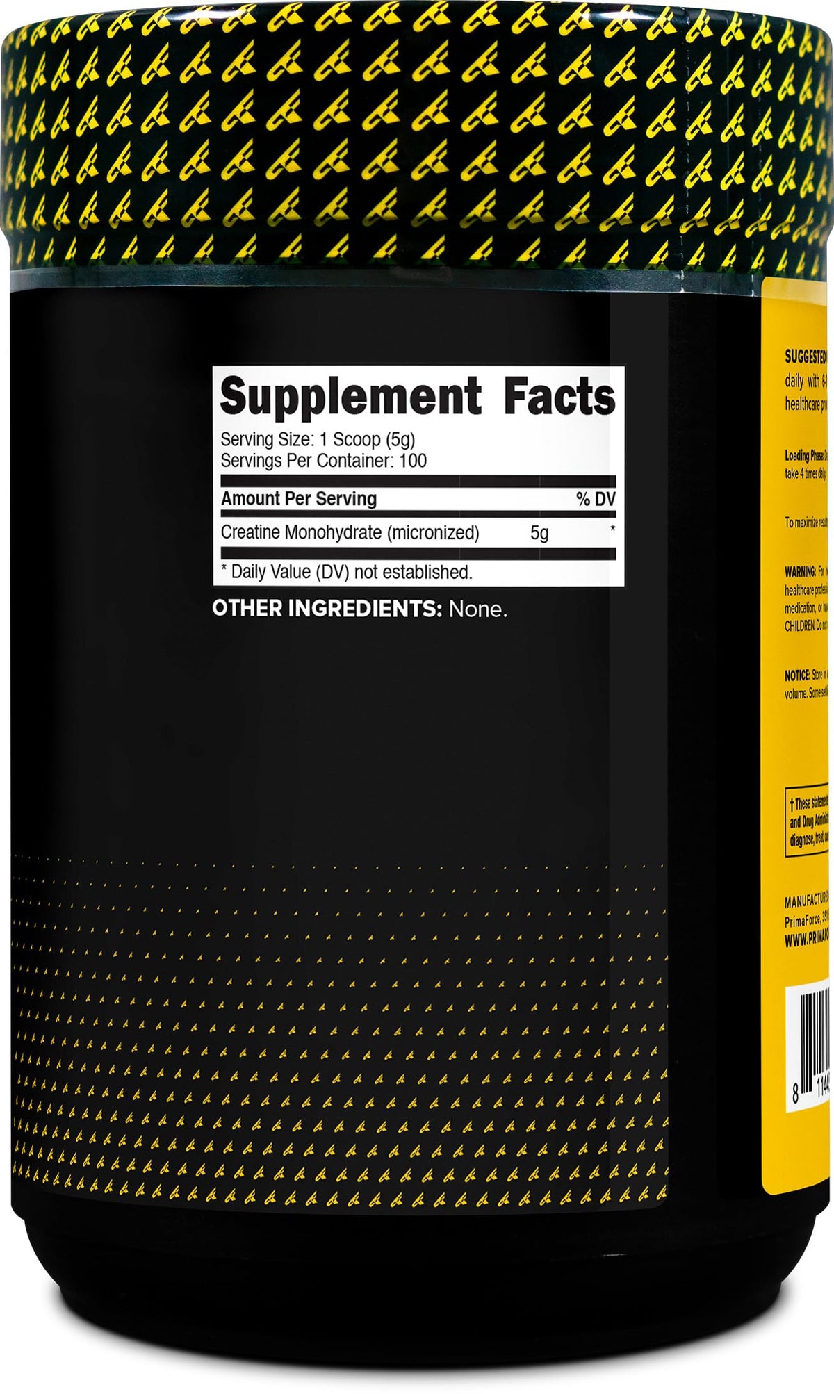 Primaforce créatine monohydrate 500g avec fond blanc