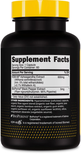 Primaforce KSM-66 Extrait de Racine d'Ashwagandha 600mg dosage recommandé