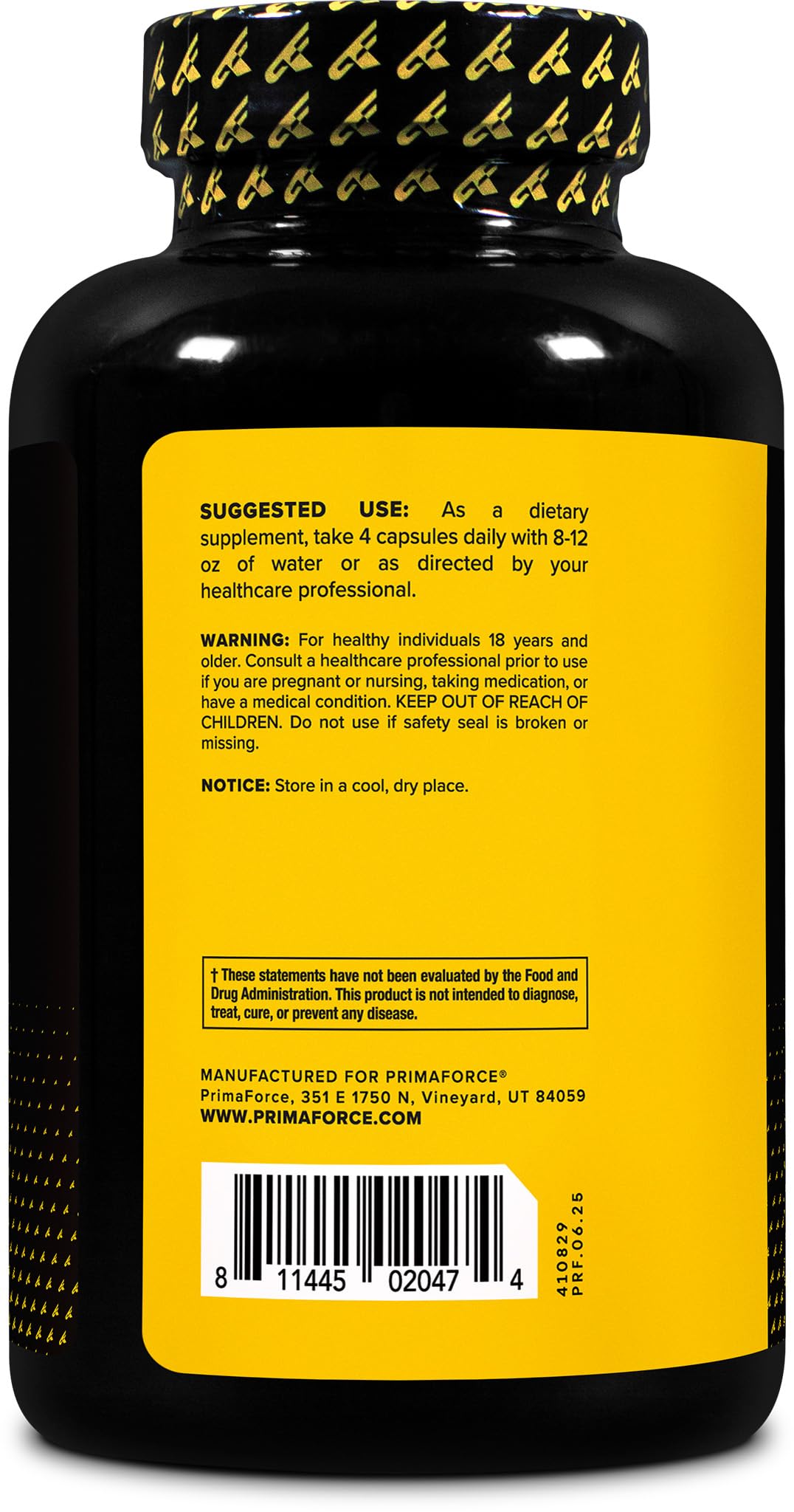 Primaforce L-Citrulline 3000mg flacon ouvert avec capsules visibles