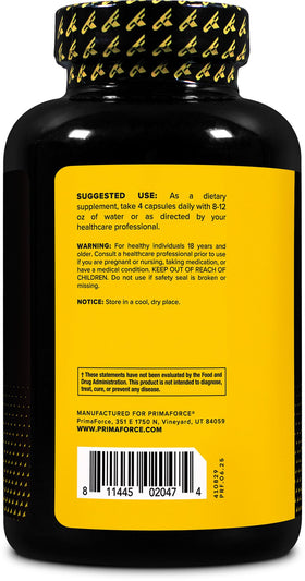 Primaforce L-Citrulline 3000mg flacon ouvert avec capsules visibles
