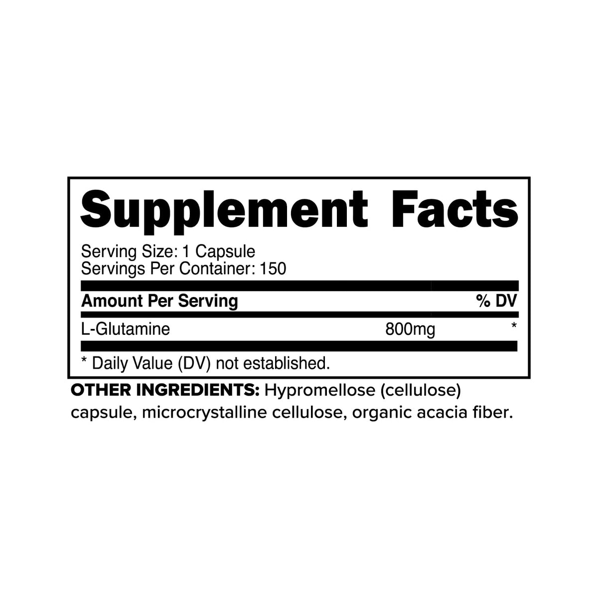 Primaforce L-Glutamine 800mg capsules bottle