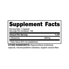 Primaforce L-Glutamine 800mg capsules bottle