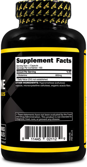 Primaforce L-Glutamine 800mg capsules side view