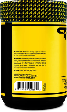Primaforce L-Glutamine poudre 500g en utilisation avec un shake