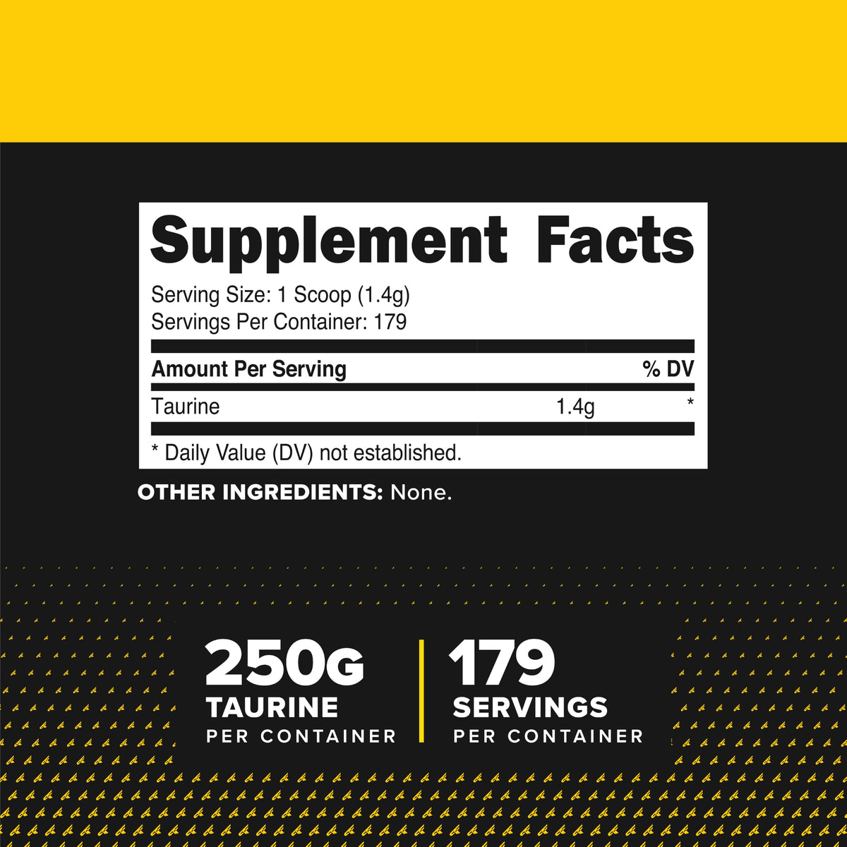 Primaforce Poudre de Taurine 250 g à côté d'un scoop