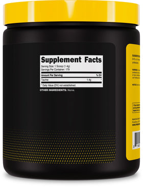 Primaforce Poudre de Taurine 250 g en poudre dans un verre