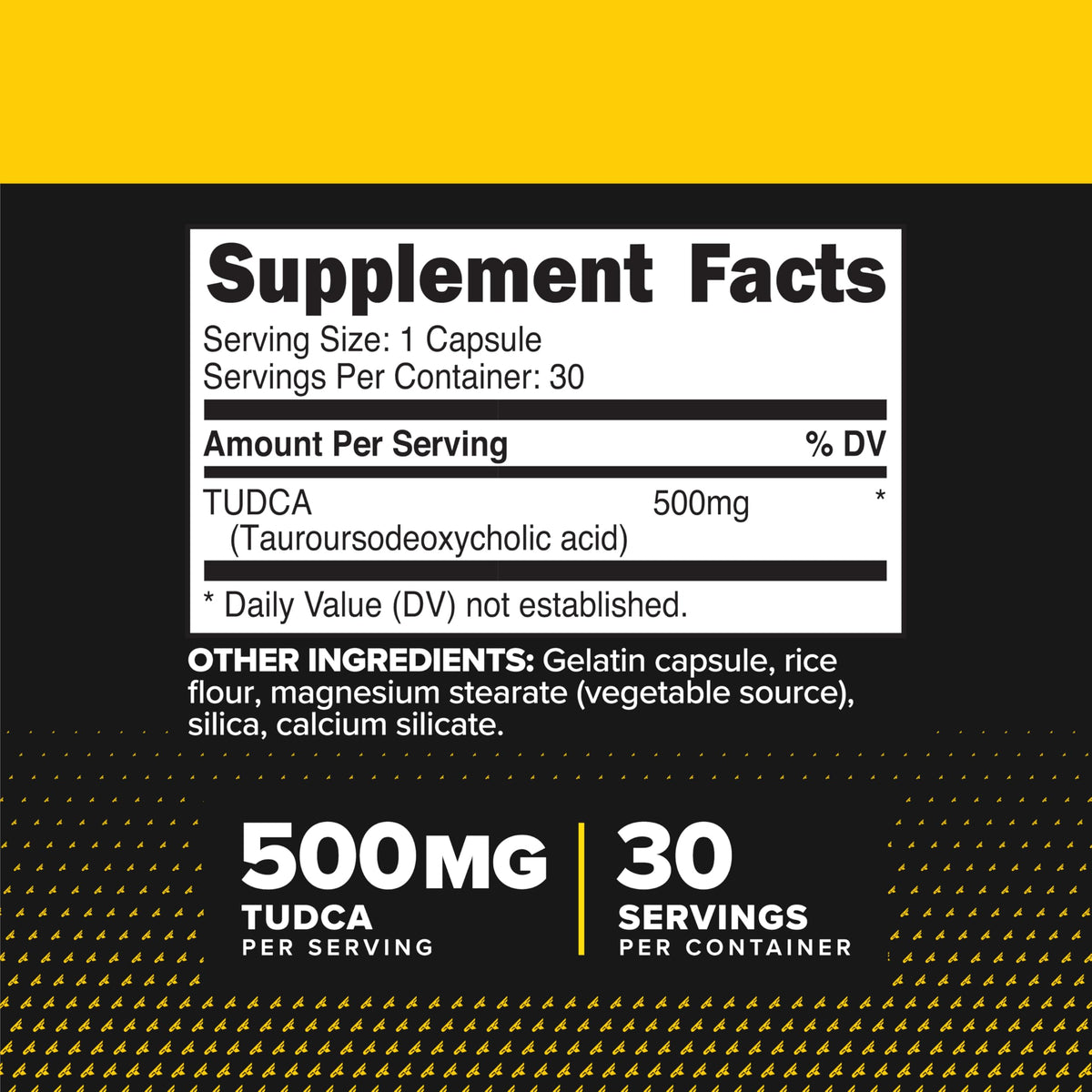 Primaforce TUDCA 500 mg capsules bottle side view
